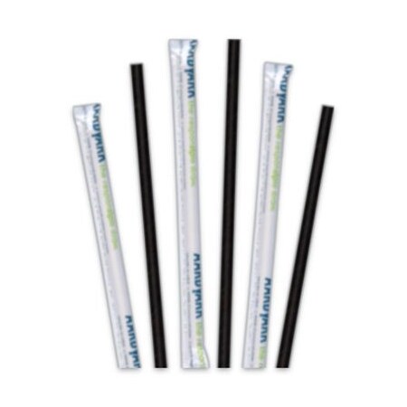 Hoffmaster AARDVARK PAPER STRAWS, 5.75in, BLACK, 200PK 61612099